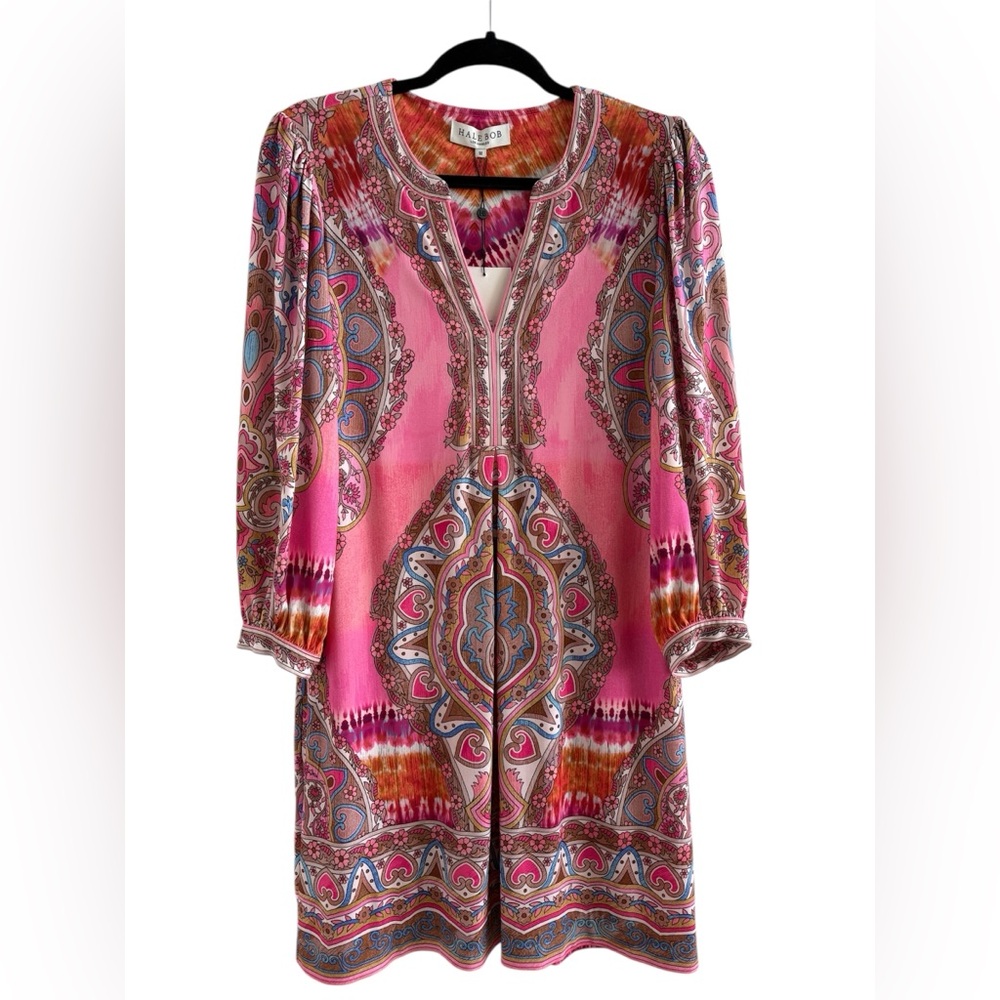 NWT Derby Hale Bob Gabriella Hersey Print Dress Sz M